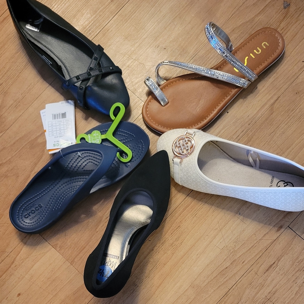 Left shoes only and sandals-amputee